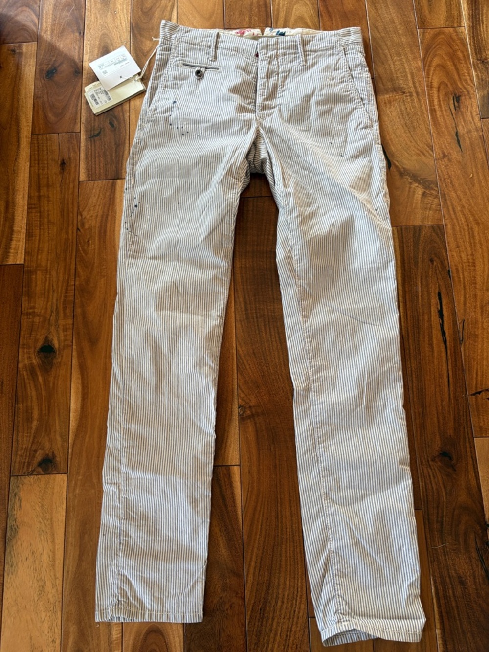 Incotex Slowear Cotton Linen Paint Splatter Pant